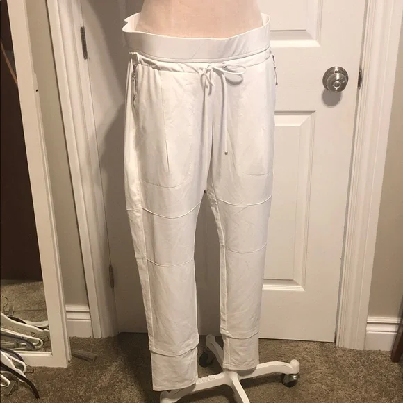 Women's White Drawstring Pants Raffello Rossi - Picture 4 of 6